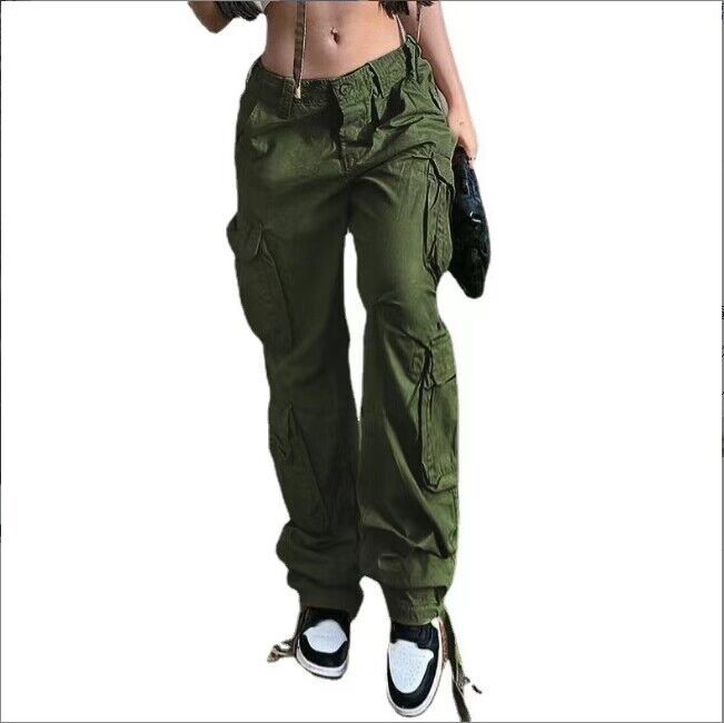 Autumn And Winter European And American Women's Clothing Tooling Straight-leg Trousers